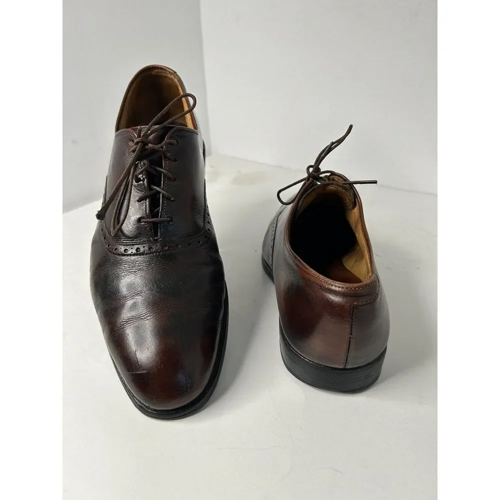 VINTAGE‎ Allen Edmonds Danbury Burgundy Leather Oxfords Men's Dress Shoes 8.5 D